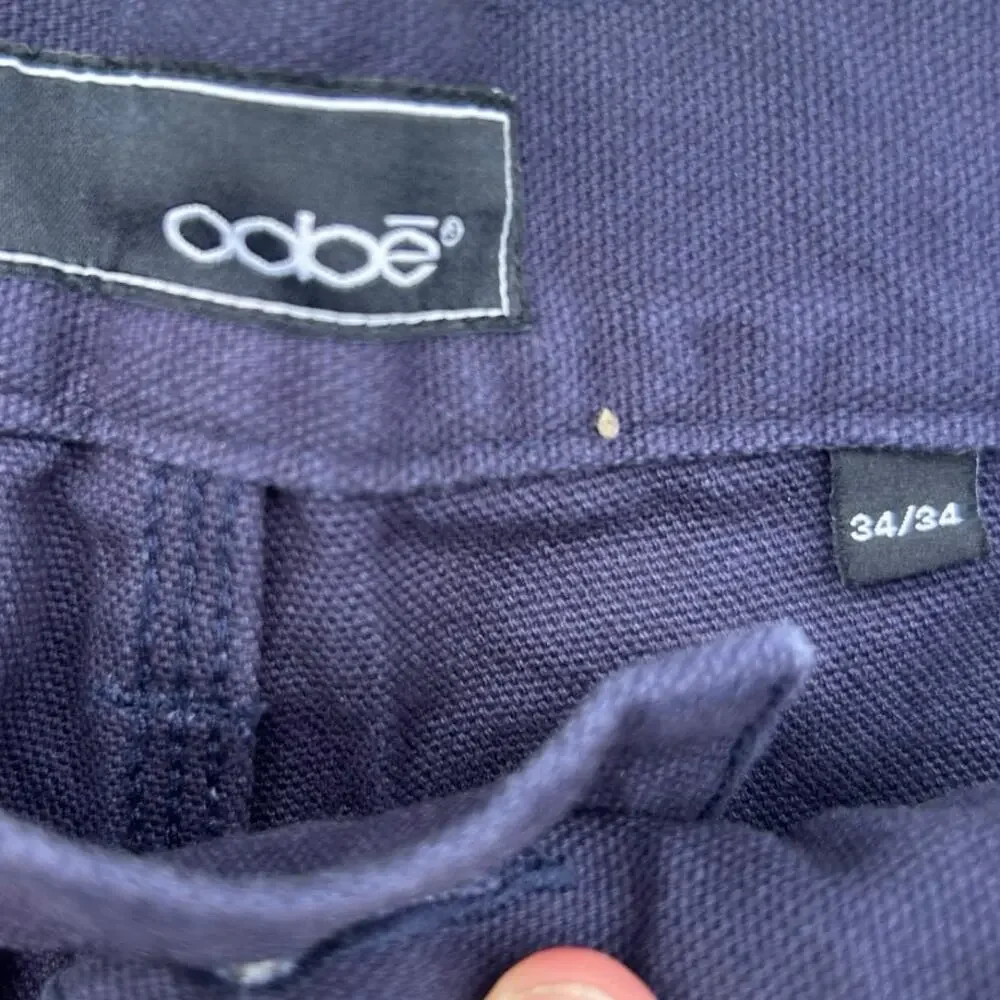 OOBE Mens Work Pants 34x34 Navy Blue Cargo Utility Reflective Canvas NWT